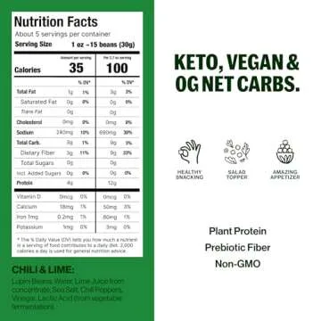 Brami Lupini Beans Snack, Variety | 9g Plant Protein, 0g Net Carbs | Vegan, Vegetarian, Keto, Mediterranean Diet | 2.3 Ounce (Pack of 8)