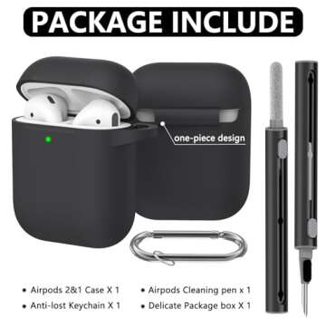 Ljusmicker Soft Silicone AirPods Case with 3-in-1 Cleaner Kit