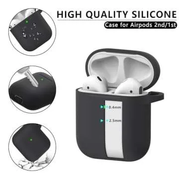 Ljusmicker AirPods Case Cover with Cleaning Kit - Black