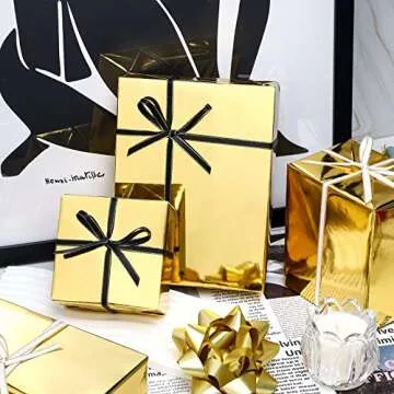 RUSPEPA Gold Metallic Wrapping Paper - Stylish Gift Wrap for Any Event