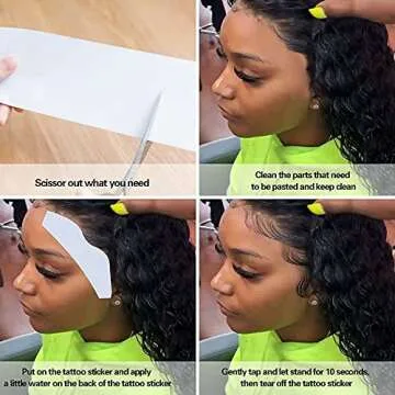 Onpep 10Pcs Baby Hair Tattoo Stickers 10 Styles Temporary Bangs Tattoos Edges DIY Hairstyling Hair Tattooing Template Curly Hair Stickers Waterproof Lasting Makeup Tool for Women