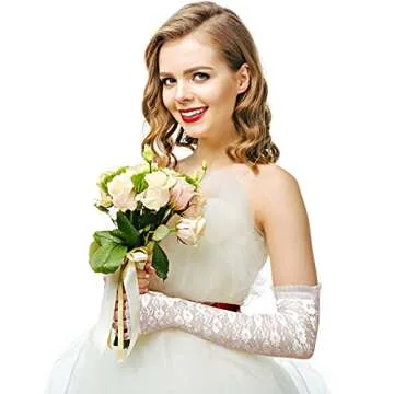 Stylish Floral Lace Gloves for Events & Costumes