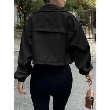 Tankaneo Women's Cropped Jacket - Lightweight Utility Anorak