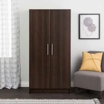 Prepac Elite 32" Storage Cabinet Closet, Brown Storage Cabinet, Linen Cabinet, Wardrobe Cabinet with...