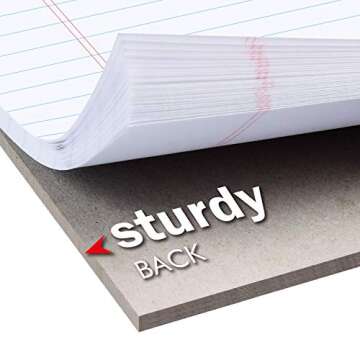 KAISA Colored Legal Pad Writing Pads 8.5x11 inch, Wide Ruled, 40 Sheets/Pad, 20lb Colored Paper, Perforated Writing Pad with Sturdy Back (4 Pads), KSU-5972