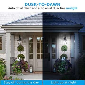 TORCHSTAR Dusk to Dawn Light Bulbs Outdoor, Sensor A19 LED Light Bulb, Auto on/Off Photocell Automat...