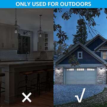 TORCHSTAR Dusk to Dawn Light Bulbs Outdoor, Sensor A19 LED Light Bulb, Auto on/Off Photocell Automatic for Outdoor Lighting, 5000K, Pack of 4