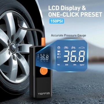 150PSI Tire Inflator with 20000mAh Battery & Gauge