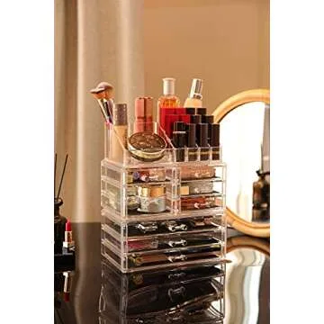 Acrylic Makeup Organizer with 8 Drawers - Stylish Storage