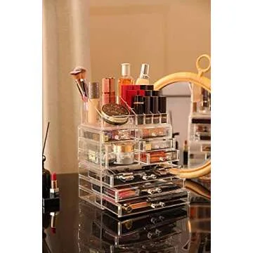 Acrylic Makeup Organizer with 8 Drawers - Stylish Storage