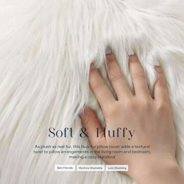 Phantoscope Faux Fur Solid Decorative Pillow Cover Fluffy Throw Pillow Mongolian Luxury Fuzzy Pillow...