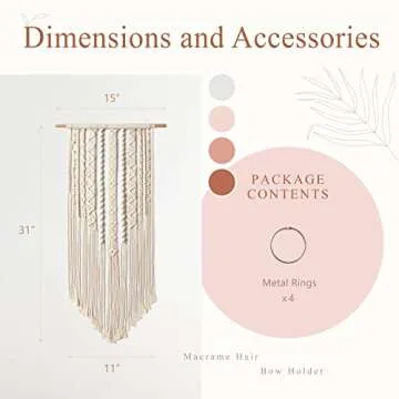 Mkono Macrame Hair Bow Organizer for Girls Room