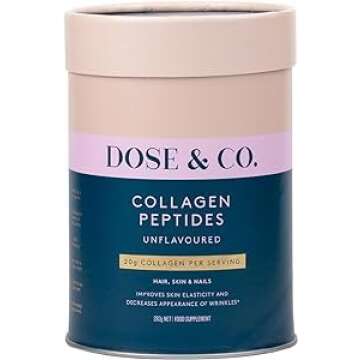 DOSE & CO. Pure Collagen Peptides for Hair, Skin & Nails, Unflavored - 10oz Powder Supplement