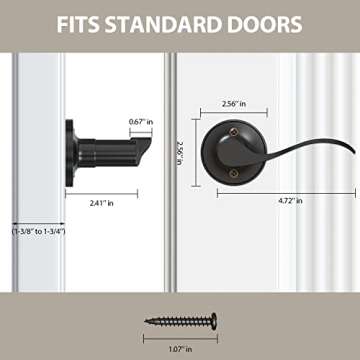 Ohuhu Dummy Door Handles, Black Door Handle Dummy Door Knob French Closet Door Handle Lever Single Side Non-Turning Wave Style Left/Right Hand Satin Zinc Matte Finish Laundry Room Hallway Pantry