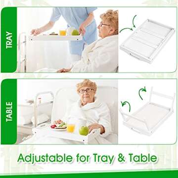 Bed Tray Table Folding Legs with Handles Breakfast Food Tray for Sofa,Bed,Eating,Drawing,Platters Serving Lap Desk Snack Tray (White Medium)