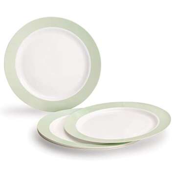 " OCCASIONS " 50 Plates Pack (25 Guests)-Wedding Party Disposable Plastic Plate Set -25 x 10.5'' Din...
