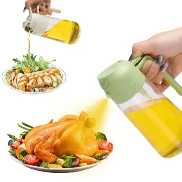 Aovdy 2 Pcs Oil Sprayer for Cooking 16oz,2 in 1 Olive Oil Dispenser and Oil Sprayer - 470ml Olive Bo...