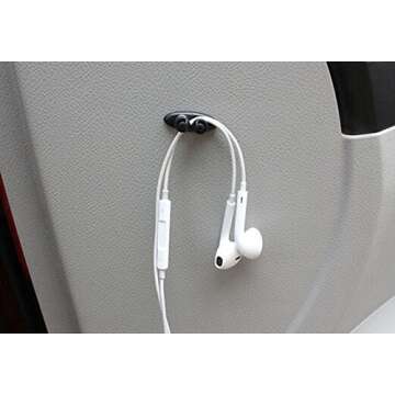 Cable Clips Cable Organizer Car Wire Cord Clip Drop Cable Holder Tidy Organizer Adhesive Clamp Line Fixer (8pcs Black)