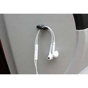 Cable Clips Cable Organizer Car Wire Cord Clip Drop Cable Holder Tidy Organizer Adhesive Clamp Line Fixer (8pcs Black)