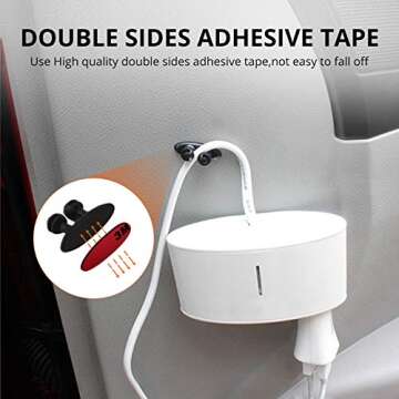 Cable Clips Cable Organizer Car Wire Cord Clip Drop Cable Holder Tidy Organizer Adhesive Clamp Line Fixer (8pcs Black)