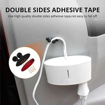 Cable Clips Cable Organizer Car Wire Cord Clip Drop Cable Holder Tidy Organizer Adhesive Clamp Line Fixer (8pcs Black)