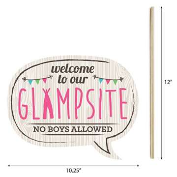 Big Dot of Happiness Let's Go Glamping - Photo Booth Props Kit 20 Count