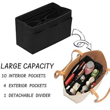 DailyPlus Purse Organizer Insert - 14 Pocket Handbag Organizer
