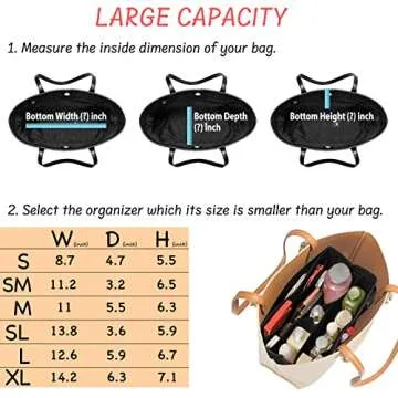 DailyPlus Purse Organizer Insert - 14 Pocket Handbag Organizer