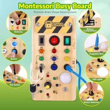 wakeInsa Montessori Busy Board,Montessori Toys for 1-3 Years Old,Baby Sensory Board,Preschool Learni...