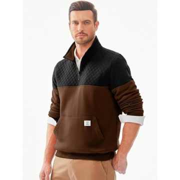 Lightweight Quilted Fall Sweatshirt for Men