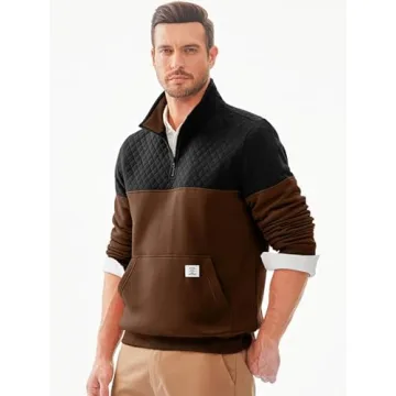 Lightweight Quilted Fall Sweatshirt for Men