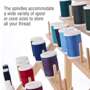 US Art Supply Beechwood 60-Spool Thread Rack for Crafters