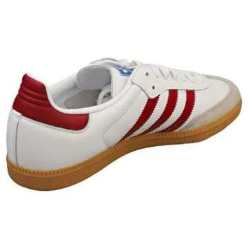 adidas Men's Samba Soccer Shoe - Cloud White/Burgundy/Gum - Size 10.5