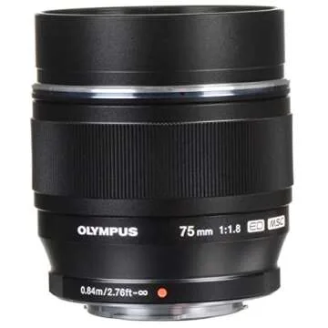 OLYMPUS M.Zuiko Digital 75mm F1.8 Black For Micro Four Thirds System Camera, Compact Design, Beautiful Bokeh,Bright