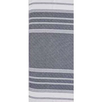 BOSPHORUS (Set of 8) Turkish Cotton Hand Face Head Guest Gym Towel Set Peshtemal Washcloth Kitchen Tea Towel Dish Cloth Set (Navy)