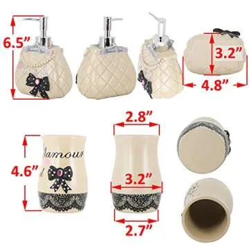 Sophisticated 5pcs Bathroom Accessory Set - Perfect for Gifts and Decor