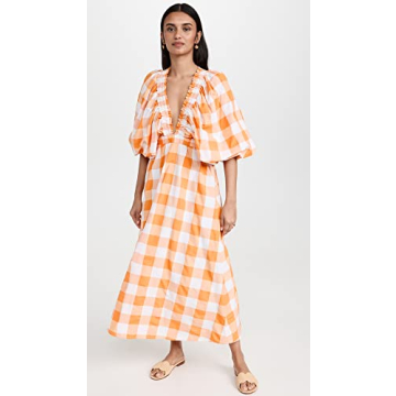 Stylish SUNDRESS Women's Tiya Dress in Gingham Orange