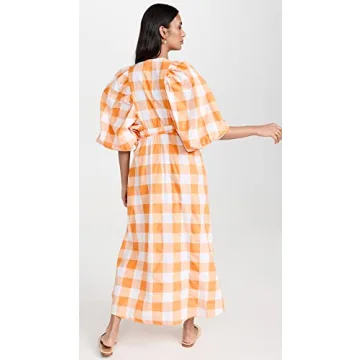 Stylish SUNDRESS Women's Tiya Dress in Gingham Orange