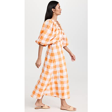 Stylish SUNDRESS Women's Tiya Dress in Gingham Orange