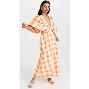 Stylish SUNDRESS Women's Tiya Dress in Gingham Orange