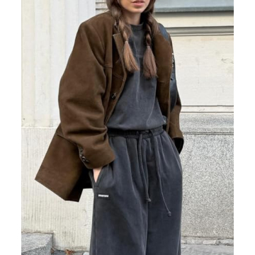 RICHTRUE Suede Jacket - Fashionable Y2K Outerwear