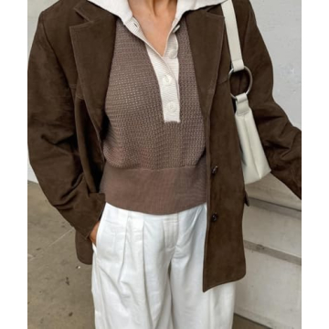 RICHTRUE Suede Jacket - Fashionable Y2K Outerwear