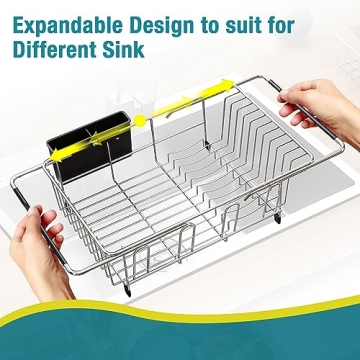JASIWAY Expandable Dish Drying Rack for Kitchen Use