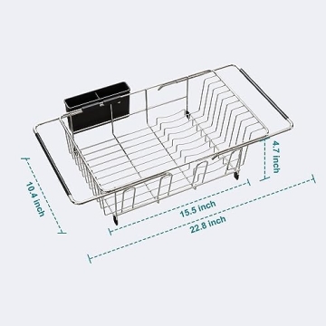 JASIWAY Expandable Dish Drying Rack for Kitchen Use