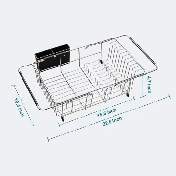 JASIWAY Expandable Dish Drying Rack for Kitchen Use