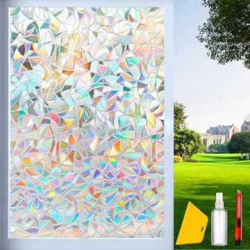 Dwersty Rainbow Window Privacy Film - Stunning 3D Effects and Easy Installation