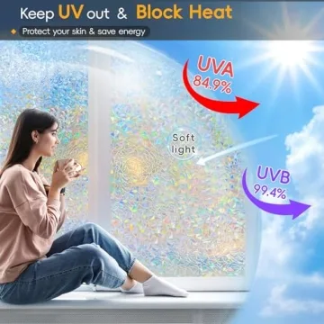 Dwersty Rainbow Window Privacy Film for Home Decor
