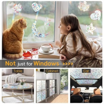 Dwersty Rainbow Window Privacy Film for Home Decor