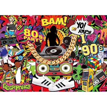 Maijoeyy 7x5ft 80's 90's Backdrop Hip Hop Backdrops for Photography Graffiti Wall I Love The 80S 90S...