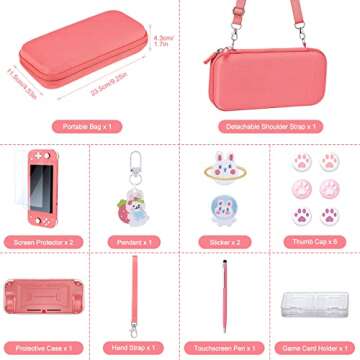innoAura Switch Lite Case 18 in 1 Switch Lite Accessories Bundle with Switch Lite Carrying Case, Swi...